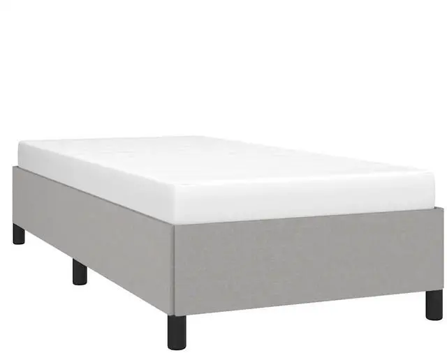 Alt view image 11 of 13 - vidaXL Twin XL Size Bed Frame with Plywood Slats, Platform Bed Frame, Fabric Upholstered Mattress Foundation, No Box Spring Needed & Easy Assembly, Light Gray, without Mattress