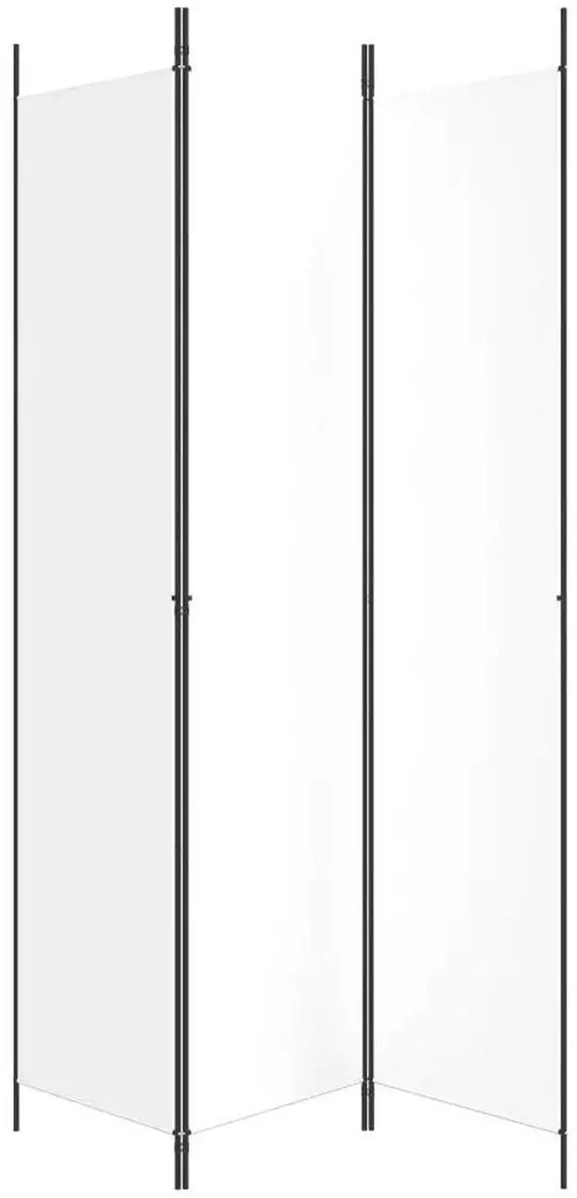Alt view image 8 of 10 - vidaXL 3-Panel Room Divider White 59.1"x86.6" Fabric