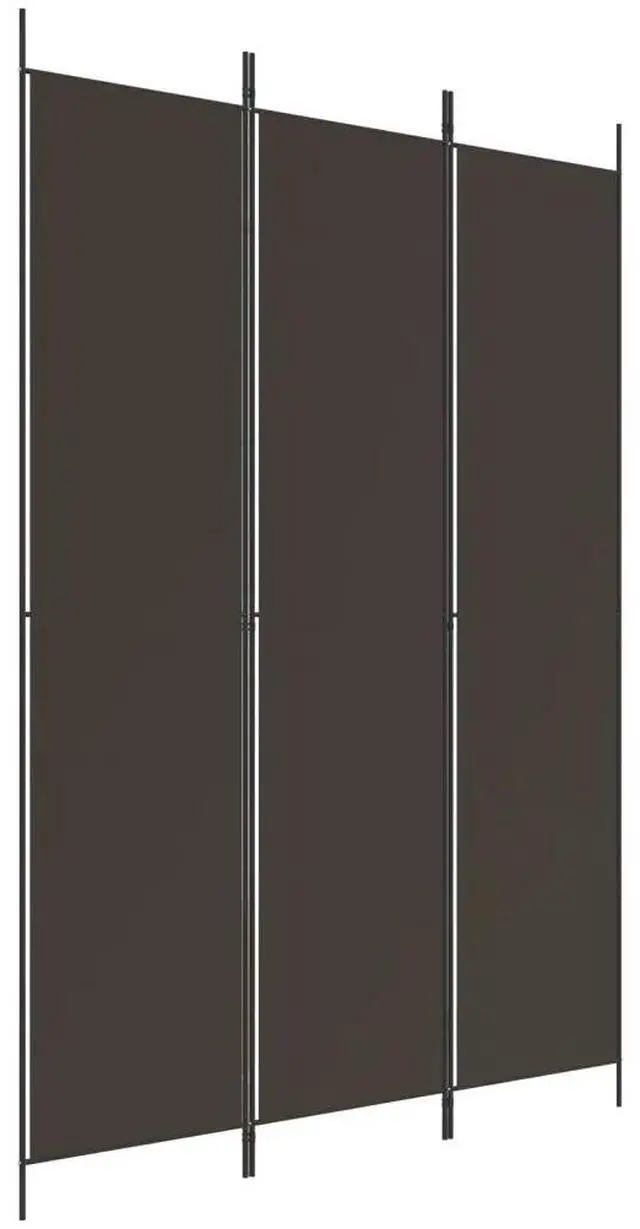 Alt view image 6 of 10 - vidaXL 3-Panel Room Divider Brown 59.1"x86.6" Fabric