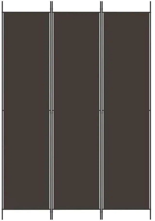 Alt view image 7 of 10 - vidaXL 3-Panel Room Divider Brown 59.1"x86.6" Fabric