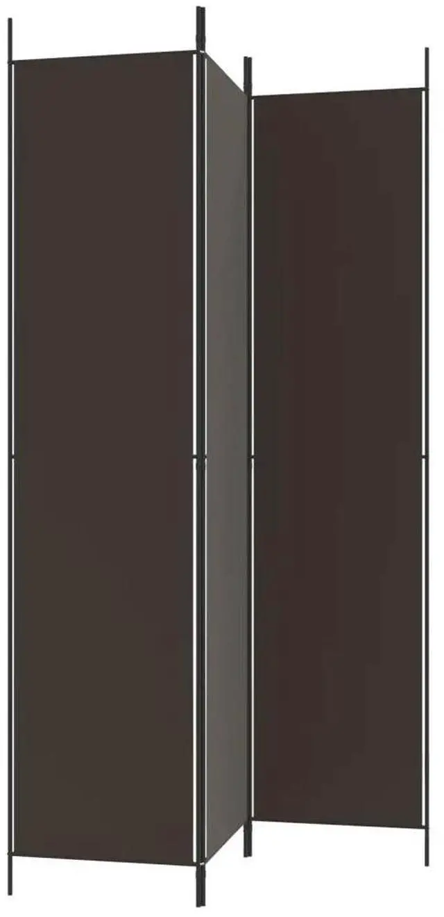 Alt view image 8 of 10 - vidaXL 3-Panel Room Divider Brown 59.1"x86.6" Fabric