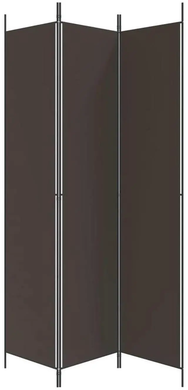 Alt view image 9 of 10 - vidaXL 3-Panel Room Divider Brown 59.1"x86.6" Fabric