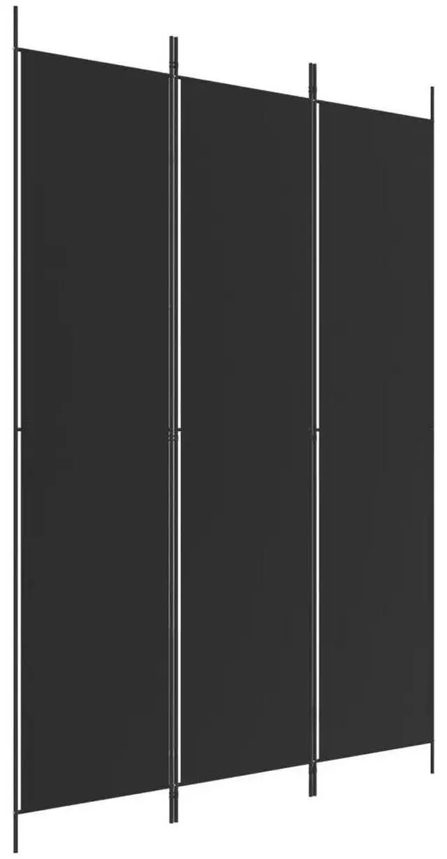 Alt view image 6 of 10 - vidaXL 3-Panel Room Divider Black 59.1"x86.6" Fabric