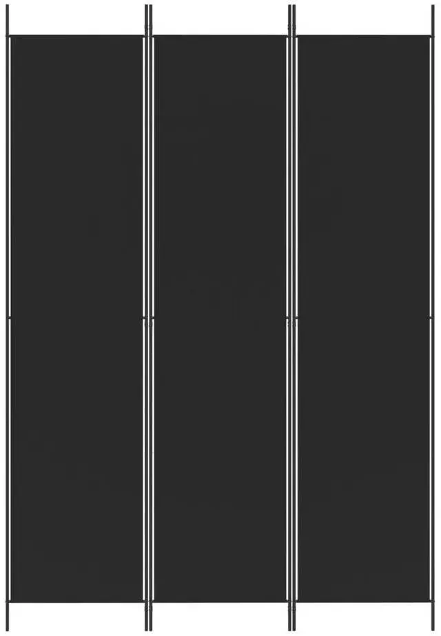 Alt view image 7 of 10 - vidaXL 3-Panel Room Divider Black 59.1"x86.6" Fabric
