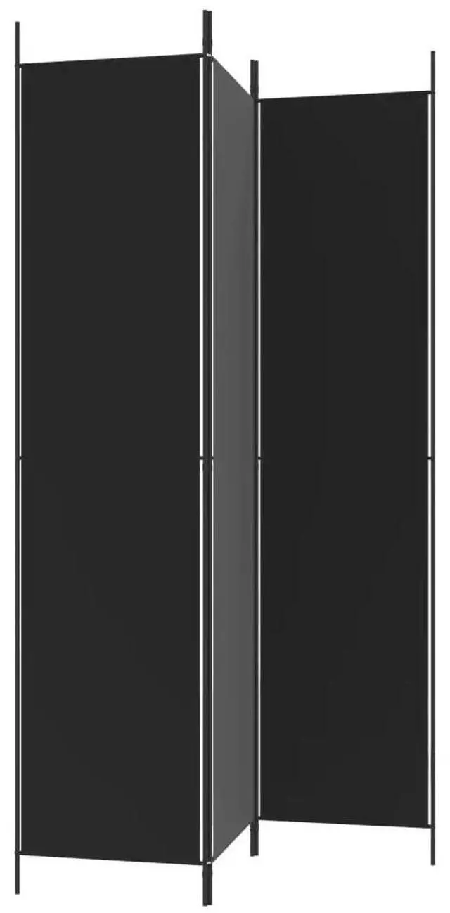 Alt view image 9 of 10 - vidaXL 3-Panel Room Divider Black 59.1"x86.6" Fabric