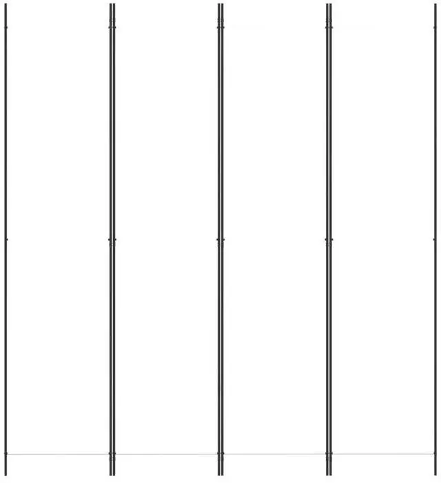 Alt view image 7 of 10 - vidaXL 4-Panel Room Divider White 78.7"x86.6" Fabric