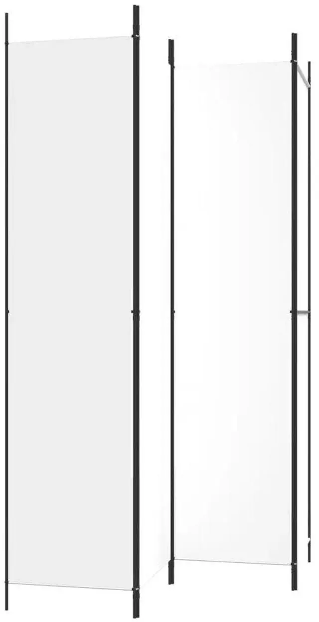 Alt view image 9 of 10 - vidaXL 4-Panel Room Divider White 78.7"x86.6" Fabric