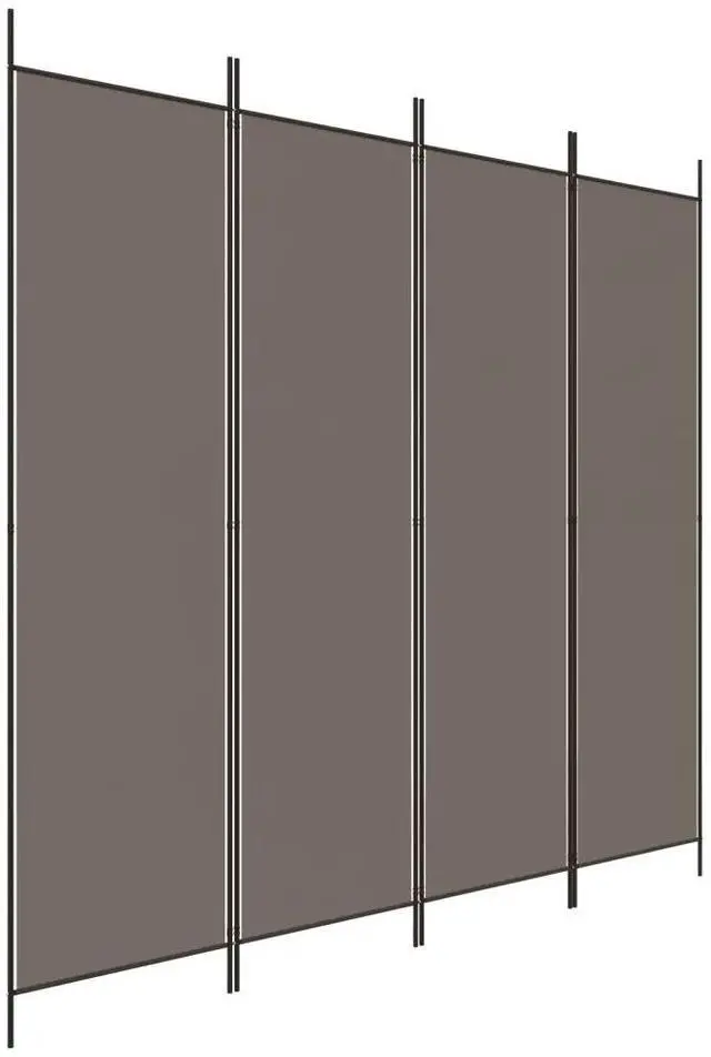 Alt view image 6 of 10 - vidaXL 4-Panel Room Divider Anthracite 78.7"x86.6" Fabric