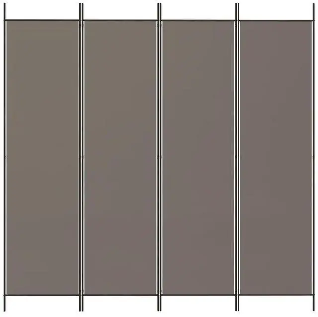 Alt view image 7 of 10 - vidaXL 4-Panel Room Divider Anthracite 78.7"x86.6" Fabric