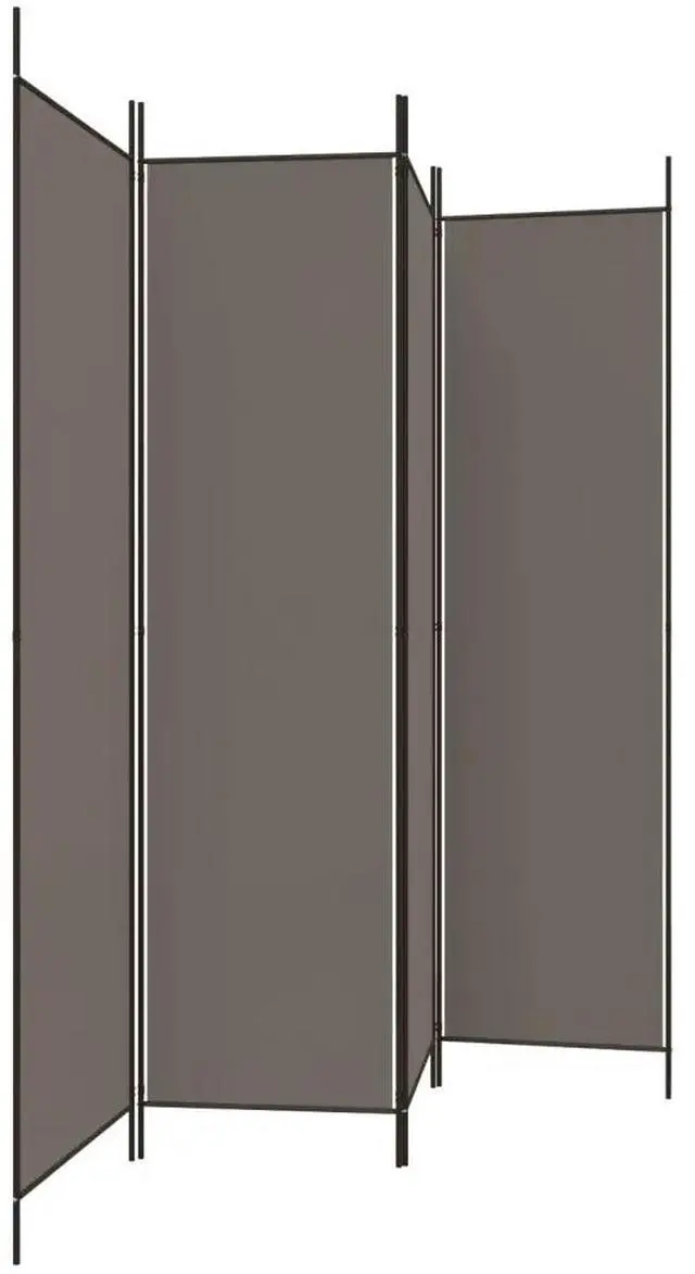 Alt view image 8 of 10 - vidaXL 4-Panel Room Divider Anthracite 78.7"x86.6" Fabric