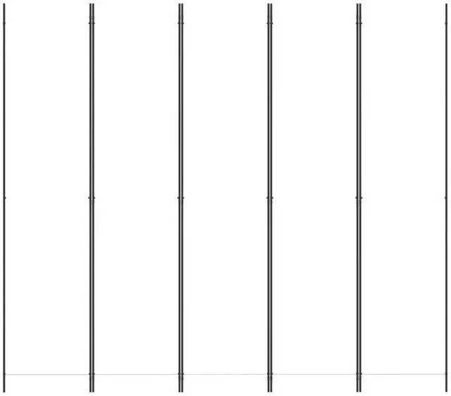 Alt view image 7 of 10 - vidaXL 5-Panel Room Divider White 98.4"x86.6" Fabric