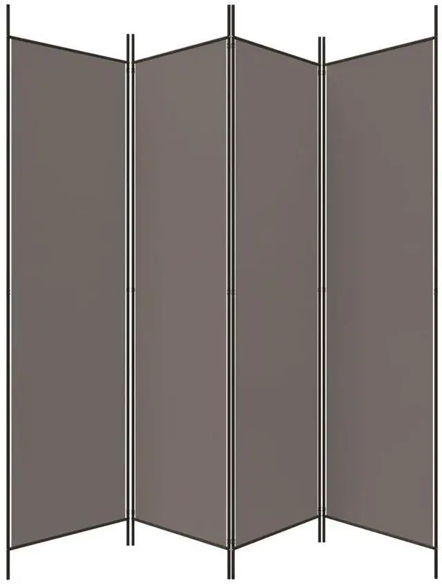 Alt view image 9 of 10 - vidaXL 4-Panel Room Divider Anthracite 78.7"x86.6" Fabric