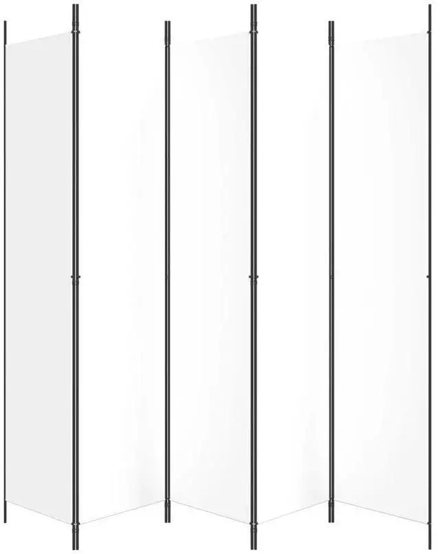 Alt view image 8 of 10 - vidaXL 5-Panel Room Divider White 98.4"x86.6" Fabric