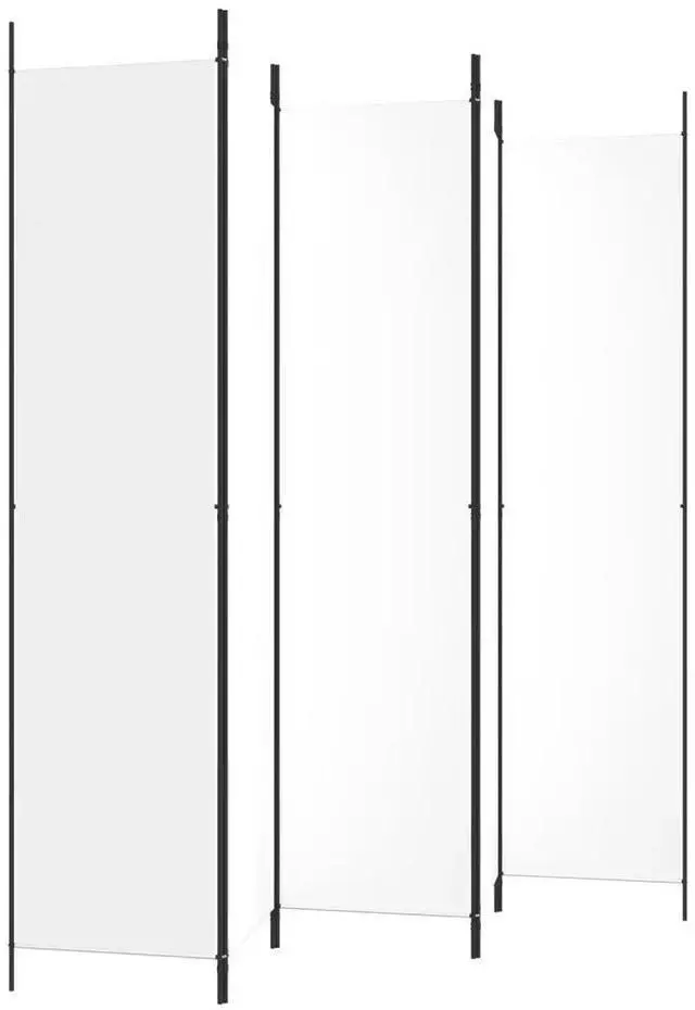 Alt view image 9 of 10 - vidaXL 5-Panel Room Divider White 98.4"x86.6" Fabric