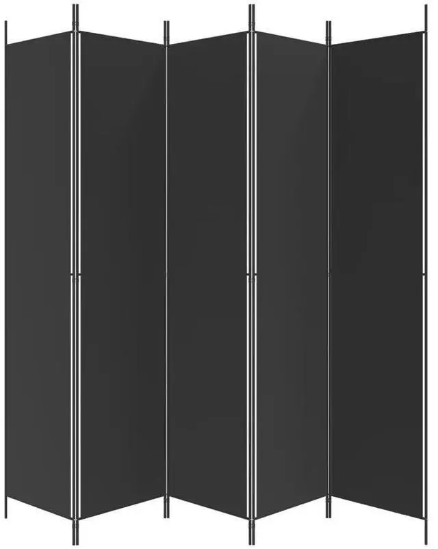 Alt view image 8 of 10 - vidaXL 5-Panel Room Divider Black 98.4"x86.6" Fabric