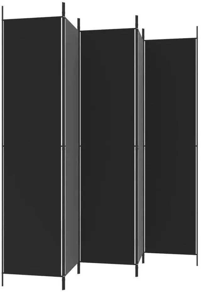 Alt view image 9 of 10 - vidaXL 5-Panel Room Divider Black 98.4"x86.6" Fabric