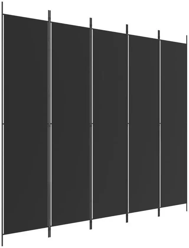 Alt view image 6 of 10 - vidaXL 5-Panel Room Divider Black 98.4"x86.6" Fabric