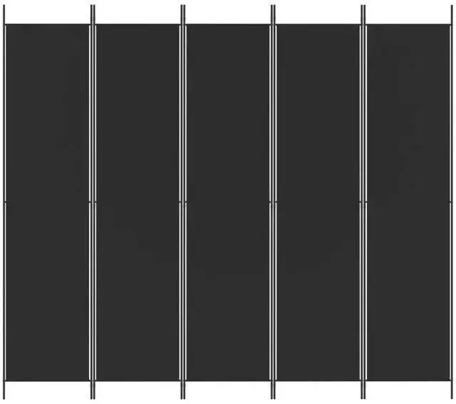 Alt view image 7 of 10 - vidaXL 5-Panel Room Divider Black 98.4"x86.6" Fabric