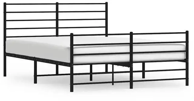 Alt view image 9 of 13 - vidaXL 12 Inch Queen Metal Bed Frame with Headboard & Footboard, No Box Spring Needed, Noise Free Platform Bed Frame with Steel Slats, Easy Assembly, Under Bed Storage, Minimalist, Black