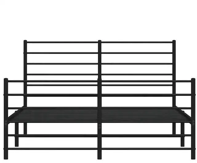 Alt view image 13 of 13 - vidaXL 12 Inch Queen Metal Bed Frame with Headboard & Footboard, No Box Spring Needed, Noise Free Platform Bed Frame with Steel Slats, Easy Assembly, Under Bed Storage, Minimalist, Black
