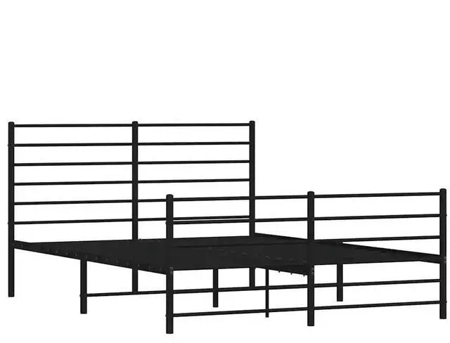 Alt view image 11 of 13 - vidaXL 12 Inch Queen Metal Bed Frame with Headboard & Footboard, No Box Spring Needed, Noise Free Platform Bed Frame with Steel Slats, Easy Assembly, Under Bed Storage, Minimalist, Black