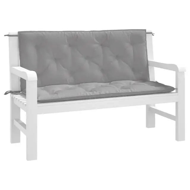 Alt view image 10 of 13 - vidaXL Garden Bench Cushion Set of 2 Grey Oxford fabric (100% polyester)