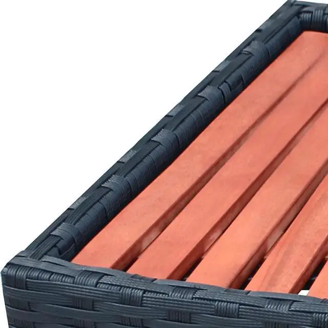 Alt view image 16 of 16 - vidaXL Spa Step Poly Rattan Black Deck Patio Hot Tub Bathtub Pool Footstep