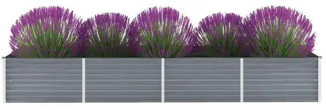 Alt view image 14 of 14 - vidaXL Garden Raised Bed Open Bottom Galvanized Steel 126" Gray DIY Garden Bed