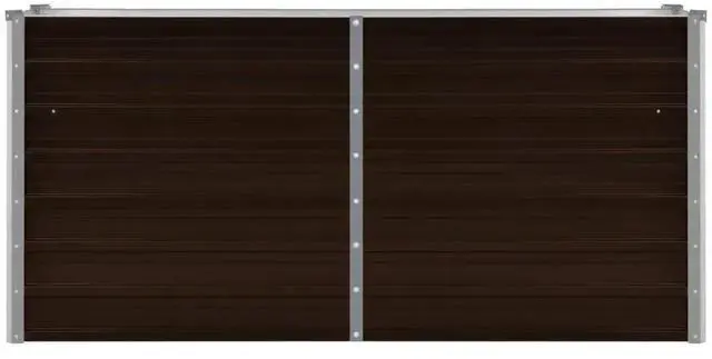 Alt view image 8 of 10 - vidaXL Garden Raised Bed Brown 63"x15.7"x30.3" Galvanized Steel