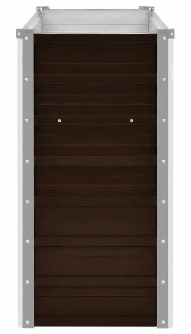 Alt view image 9 of 10 - vidaXL Garden Raised Bed Brown 63"x15.7"x30.3" Galvanized Steel