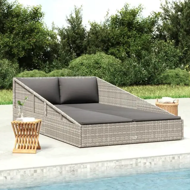 Alt view image 5 of 10 - vidaXL Garden Bed Gray 78.7"x54.7" Poly Rattan
