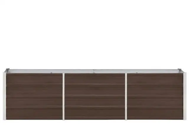 Alt view image 8 of 10 - vidaXL Garden Raised Bed Galvanized Steel 94.5"x15.7"x17.7" Brown