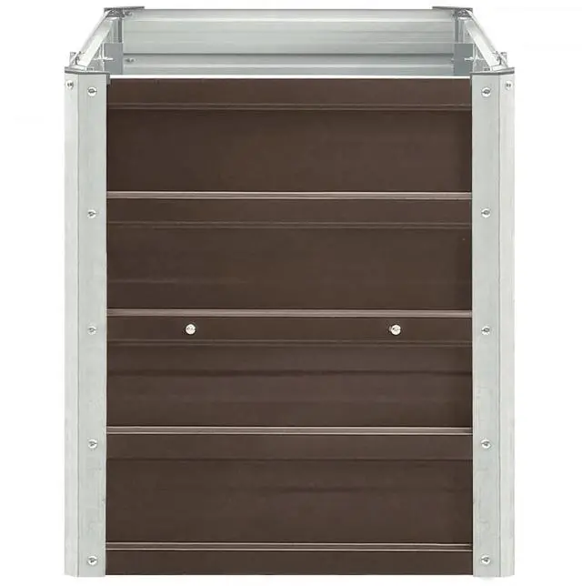 Alt view image 9 of 10 - vidaXL Garden Raised Bed Galvanized Steel 94.5"x15.7"x17.7" Brown
