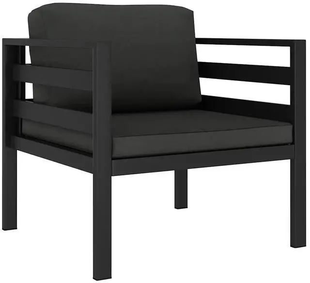 Alt view image 14 of 16 - vidaXL Single Sofa with Cushions Aluminum Anthracite