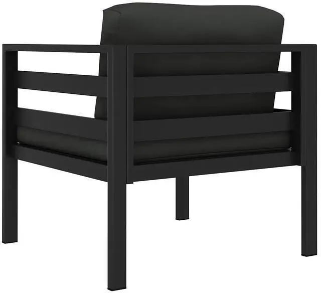 Alt view image 16 of 16 - vidaXL Single Sofa with Cushions Aluminum Anthracite