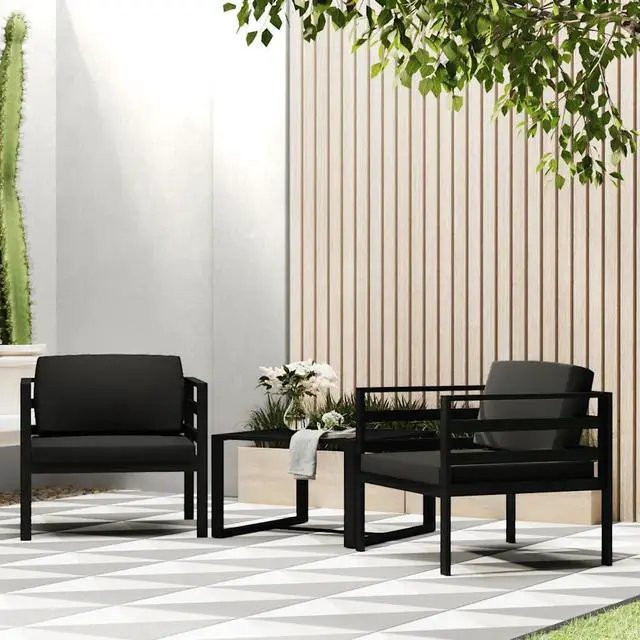 Alt view image 13 of 16 - vidaXL Single Sofa with Cushions Aluminum Anthracite