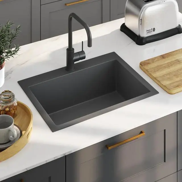 Alt view image 7 of 12 - vidaXL Handmade Kitchen Sink Black Stainless Steel
