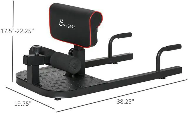 Alt view image 3 of 7 - AosomSoozier 3 in 1 Padded Push Up Sit Up Squat Machine Home Gym Fitness Equipment, Black