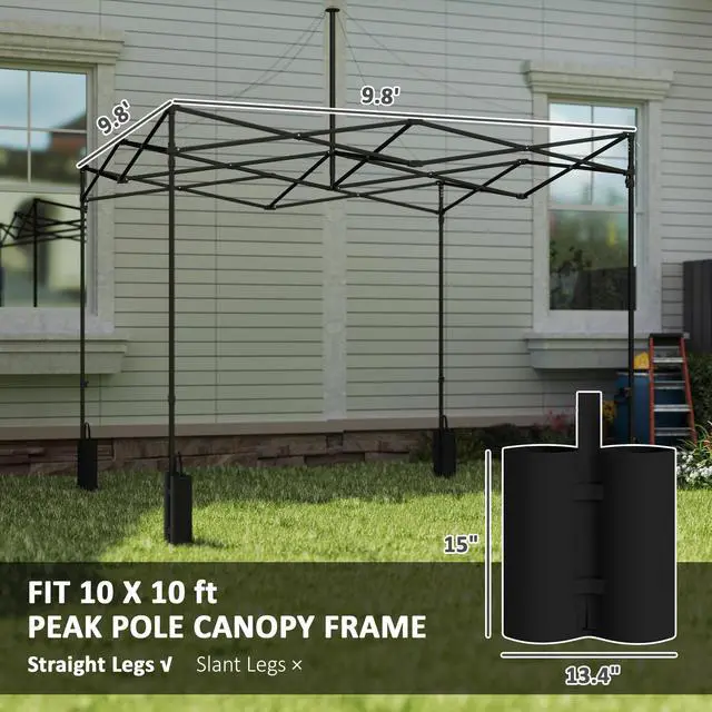 Alt view image 3 of 7 - Aosom 10' x 10' Replacement Canopy Top for Pop Up Canopy Tent with 4 Sand Bags, UPF50+ Protection, Navy Blue