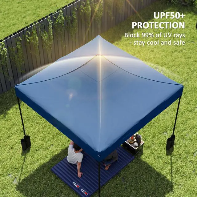 Alt view image 4 of 7 - Aosom 10' x 10' Replacement Canopy Top for Pop Up Canopy Tent with 4 Sand Bags, UPF50+ Protection, Navy Blue