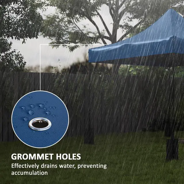 Alt view image 5 of 7 - Aosom 10' x 10' Replacement Canopy Top for Pop Up Canopy Tent with 4 Sand Bags, UPF50+ Protection, Navy Blue