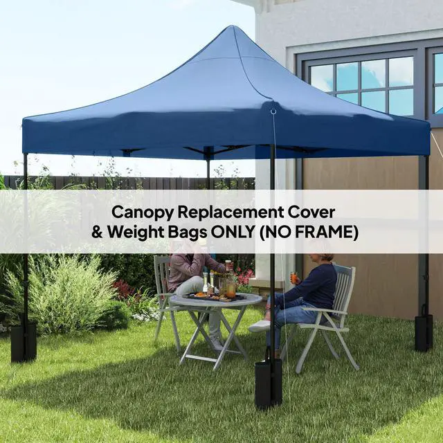 Alt view image 2 of 7 - Aosom 10' x 10' Replacement Canopy Top for Pop Up Canopy Tent with 4 Sand Bags, UPF50+ Protection, Navy Blue