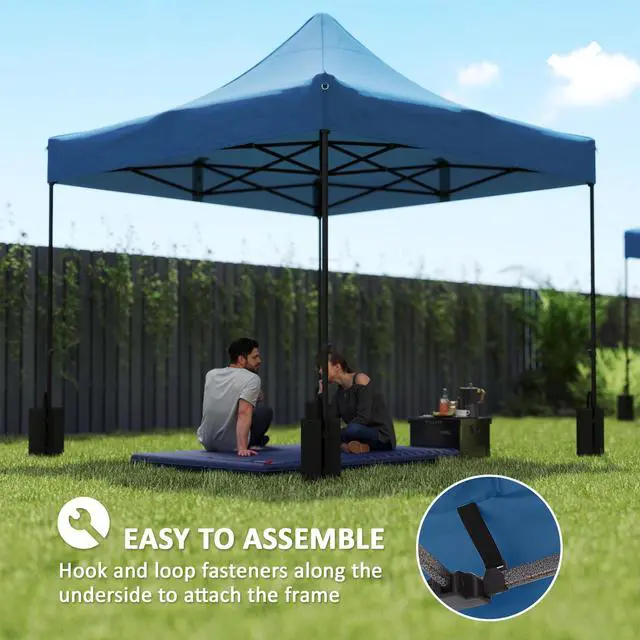 Alt view image 6 of 7 - Aosom 10' x 10' Replacement Canopy Top for Pop Up Canopy Tent with 4 Sand Bags, UPF50+ Protection, Navy Blue