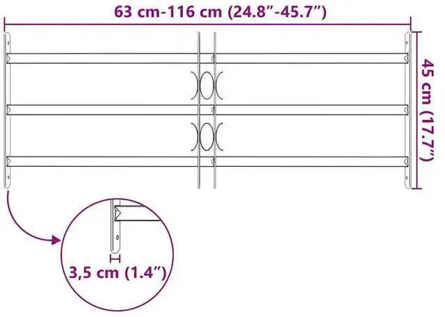 Alt view image 10 of 10 - Adjustable Security Grille for Windows with 3 Crossbars 27.6"-41.3" Hardware