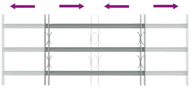 Alt view image 8 of 10 - Adjustable Security Grille for Windows with 3 Crossbars 27.6"-41.3" Hardware