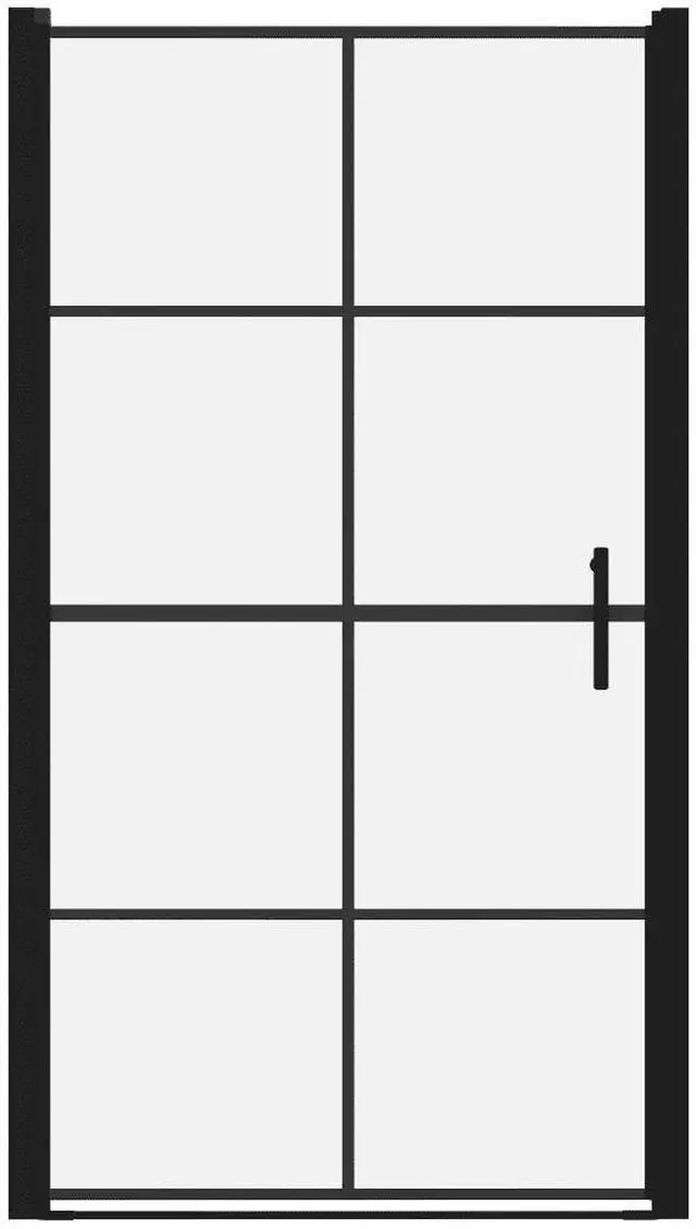 Alt view image 3 of 5 - vidaXL Shower Doors Tempered Glass 39.4"x70.1" Black
