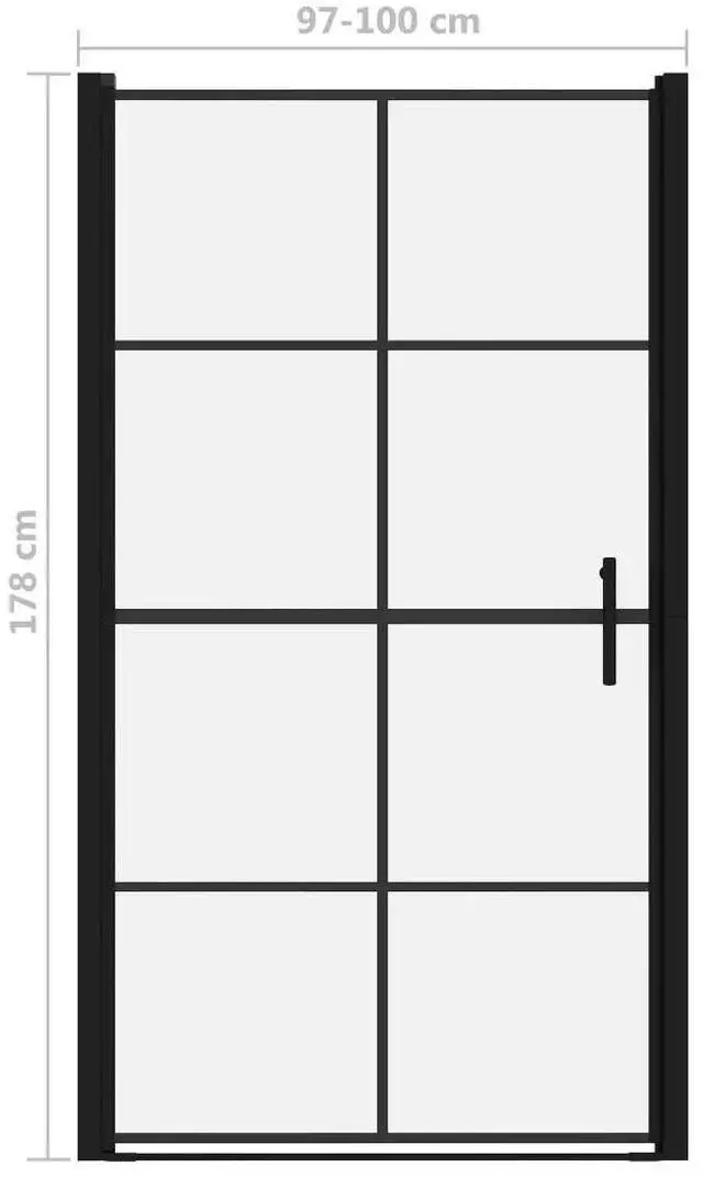 Alt view image 5 of 5 - vidaXL Shower Doors Tempered Glass 39.4"x70.1" Black