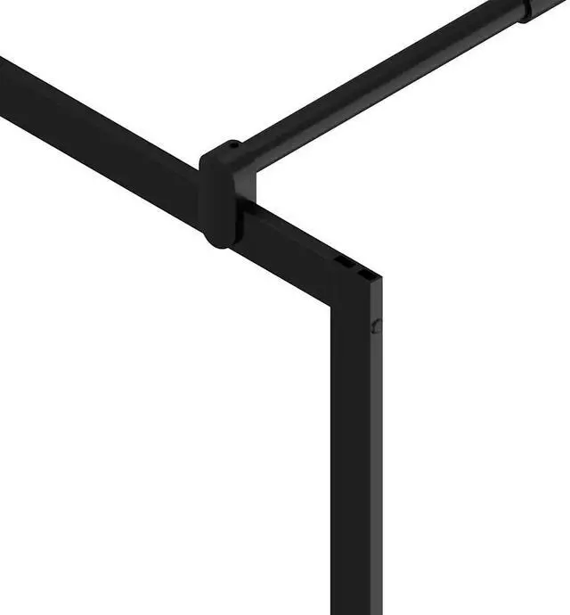 Alt view image 10 of 11 - vidaXL Walk-in Shower Wall with Clear ESG Glass Black 35.4"x76.8"