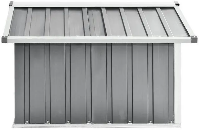 Alt view image 4 of 7 - vidaXL Garden Robot Lawnmower Shed 36.2"x38.2"x24.8" Galvanized Steel Gray