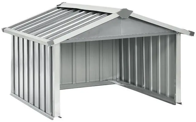 Alt view image 2 of 7 - vidaXL Garden Robot Lawnmower Shed 36.2"x38.2"x24.8" Galvanized Steel Gray